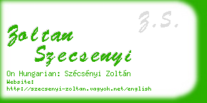 zoltan szecsenyi business card