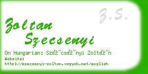 zoltan szecsenyi business card